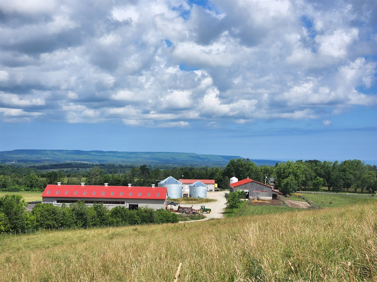 Good Family Farms — red barns and rolling pasture under a summer sky, Meaford, Ontario